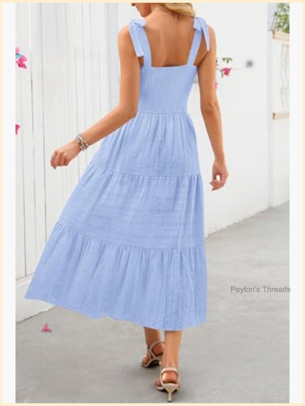 Sleeveless Smocked A-Line Maxi Sundress with Pockets - Picture 5 of 7